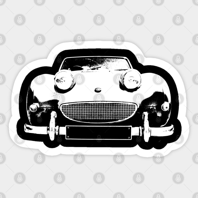 Austin Healey Sprite British 1960s classic car monoblock white Sticker by soitwouldseem